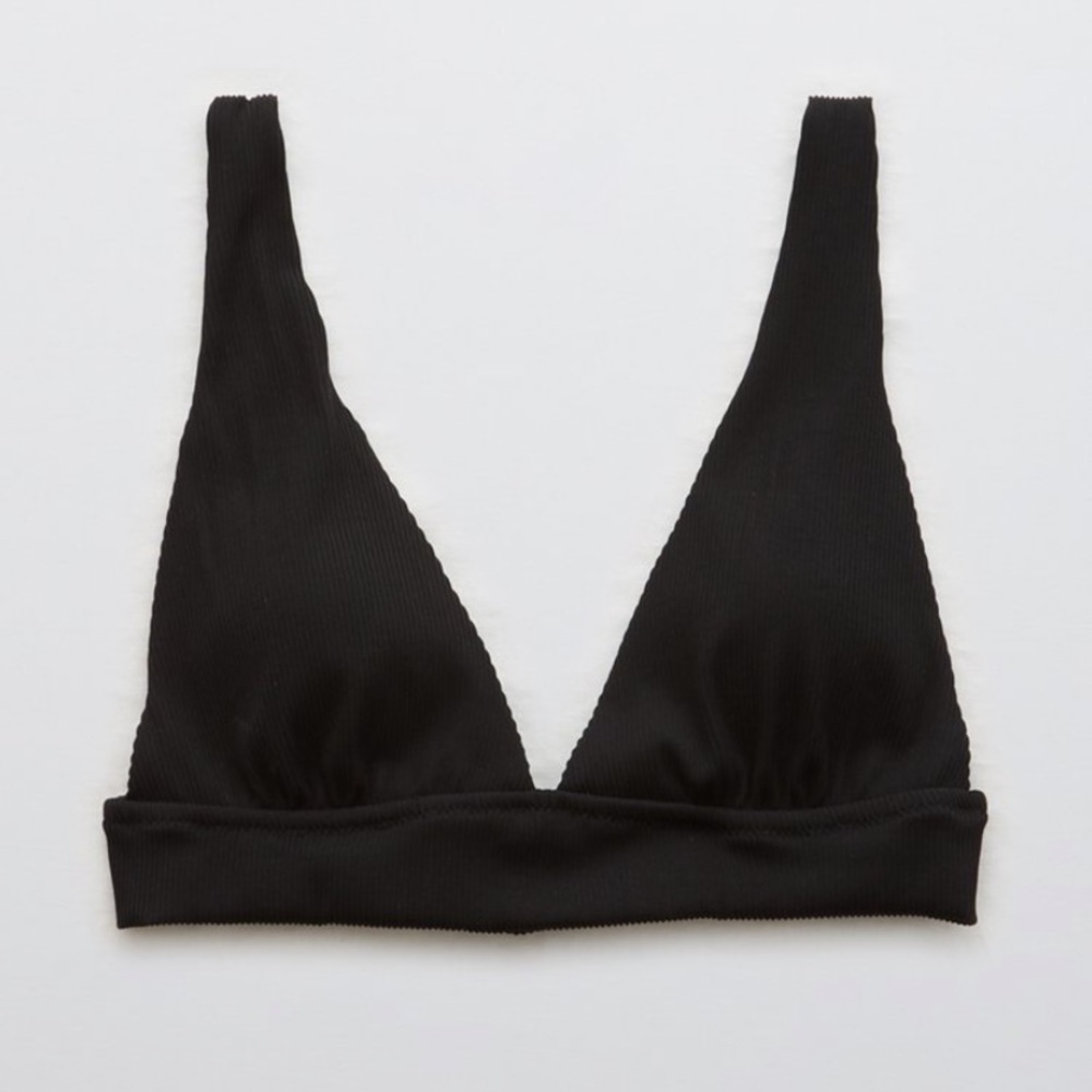NWT Aerie Ribbed Tie Triangle Bikini Top